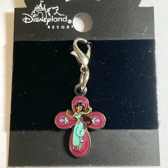 Vintage Disney Princess Jasmine Clip On Charm Aladdin Zipper Pull Purse Signed - Picture 2 of 7